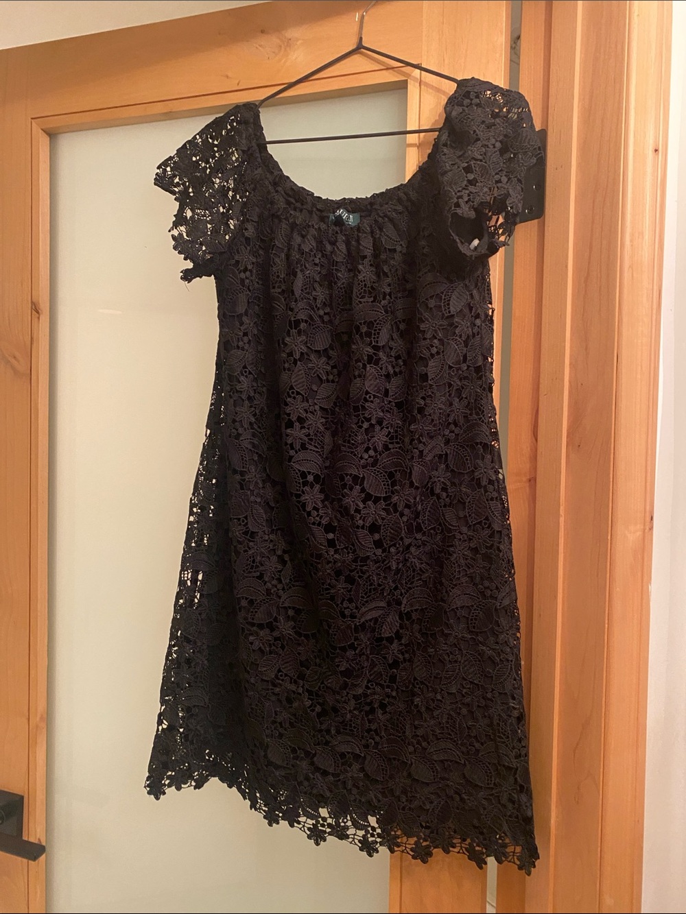Ralph Lauren Black Crochet Lace Mini Dress